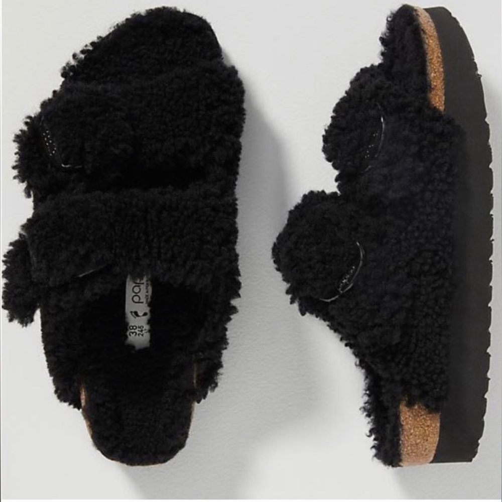 New Papillo by Birkenstock Arizona Big Buckle Genuine Shearling Slide  s…